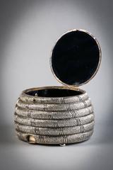 Porta tè vittoriano inglese in argento, circa 1860