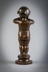 Bronze Sculpture of a Child Blowing a Kiss, circa 1875