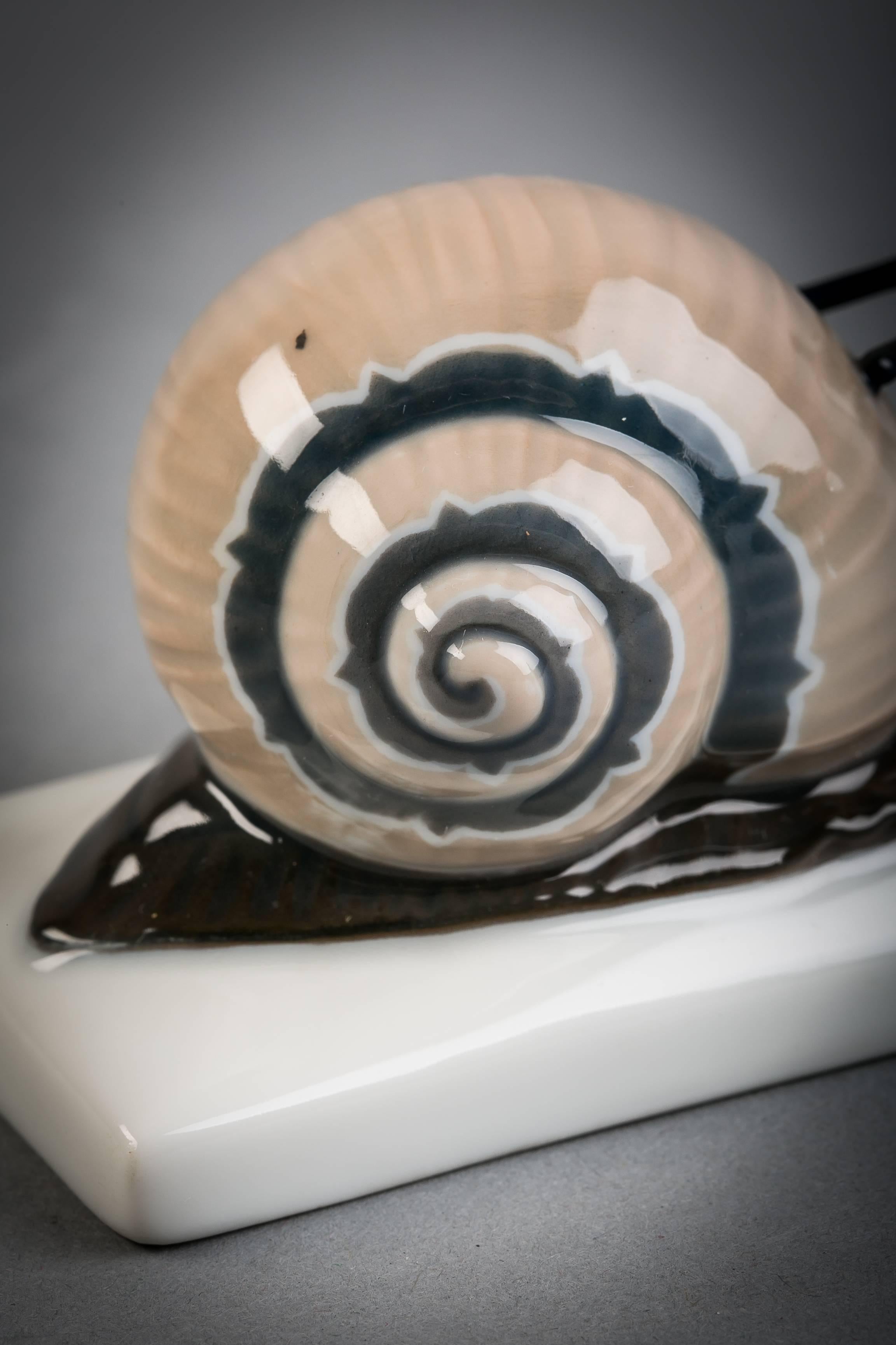 German Porcelain Snail, Rosenthal, circa 1920 In Good Condition In New York, NY