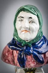 Coppia di busti in maiolica italiana, 1870 circa