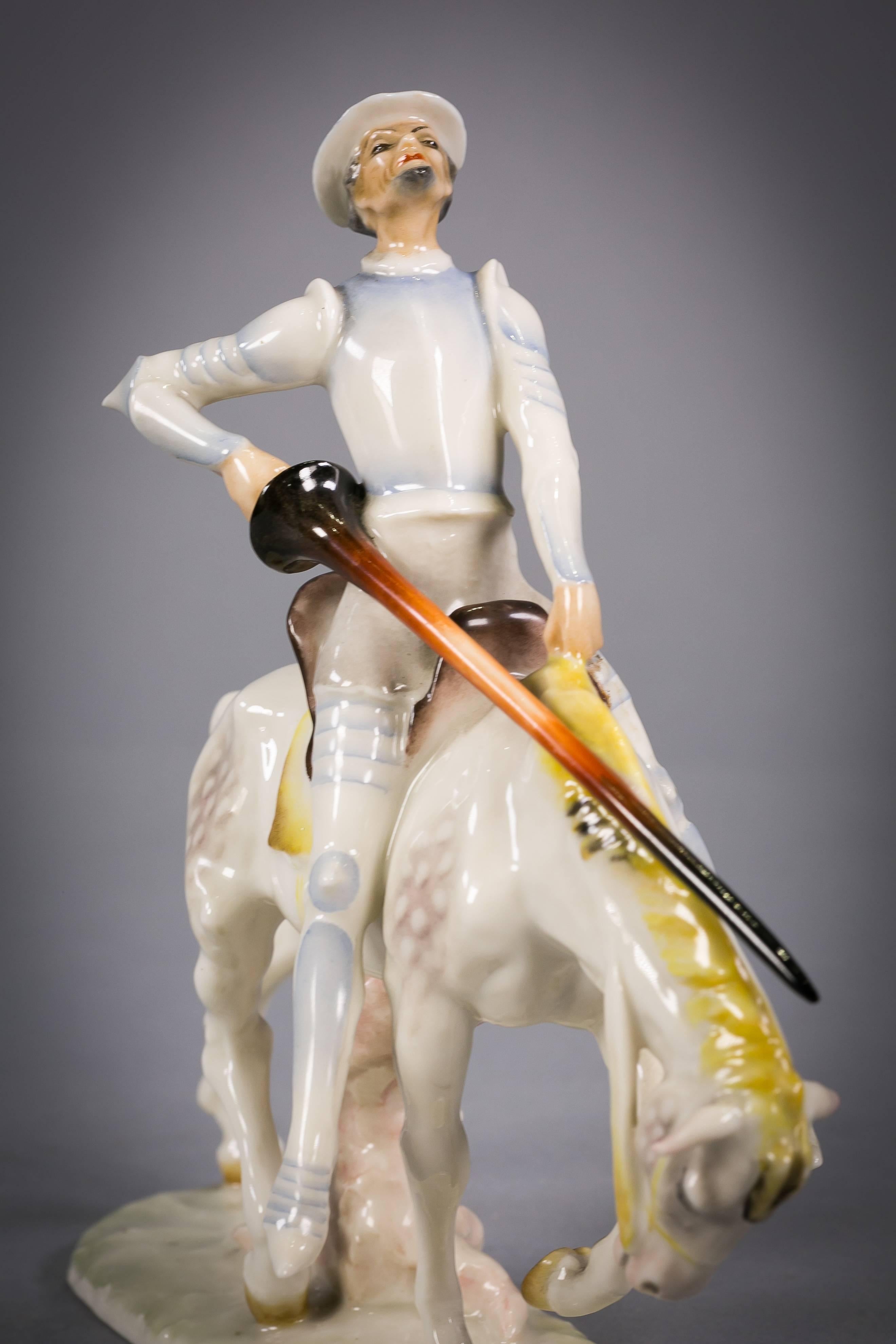 Deutsche Porzellanfigur des Don Quijote, um 1900 im Zustand „Hervorragend“ im Angebot in New York, NY