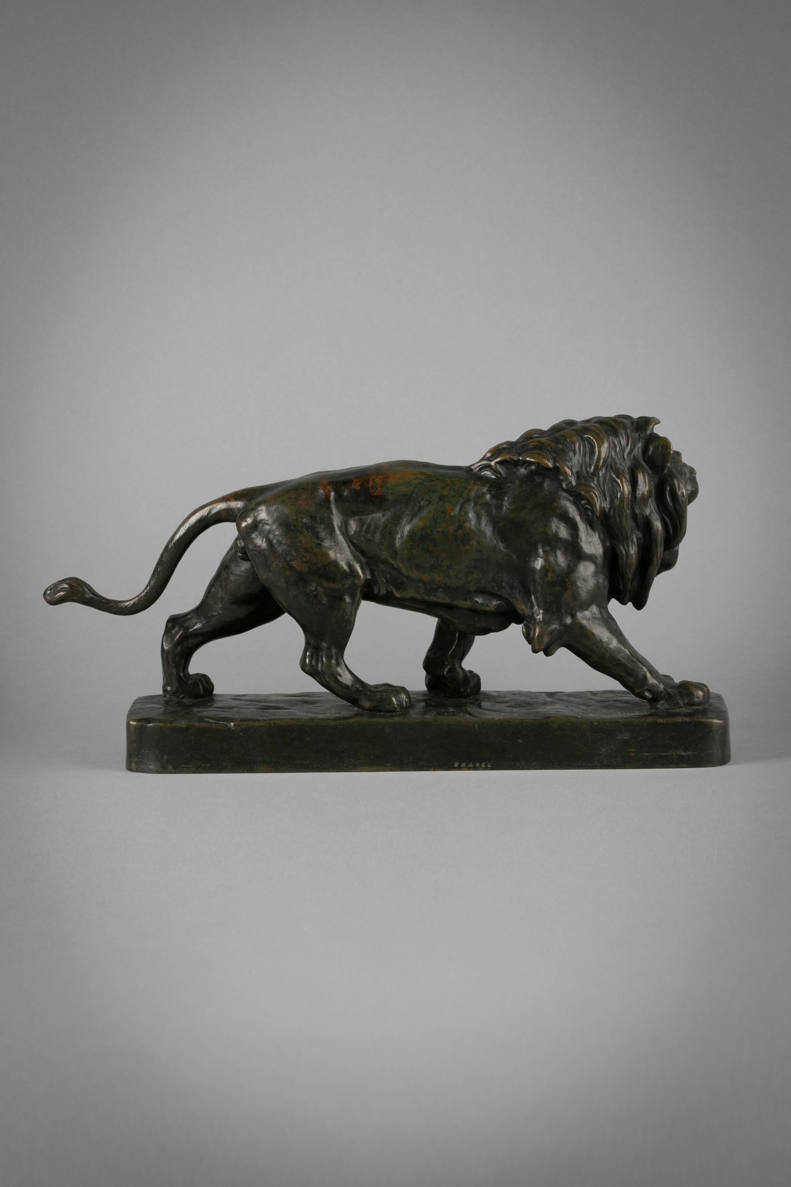 Figura in bronzo francese di un leone che cammina, 1860 circa

Firmato da Louis Vidal (1831-1892).