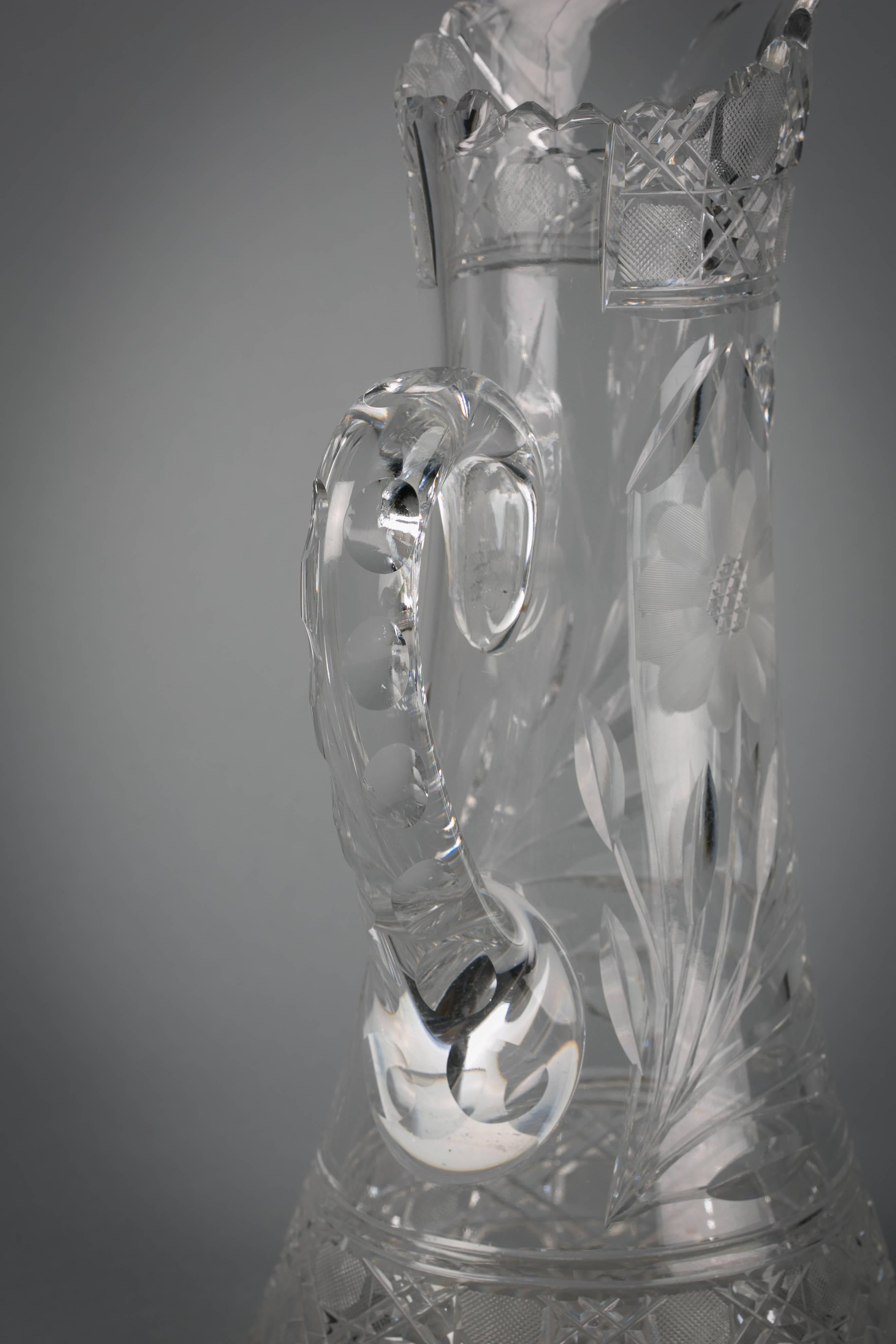 american brilliant cut glass pitcher