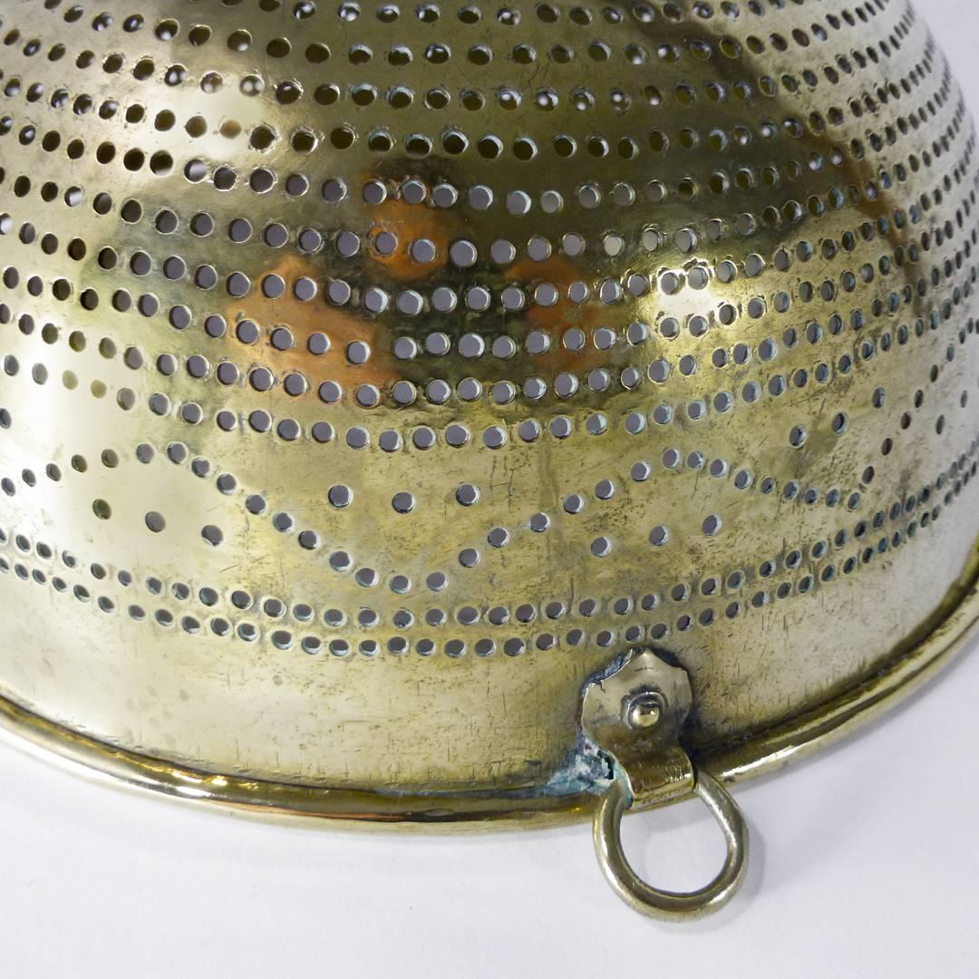 Swedish Brass Colander, circa 1820 In Good Condition For Sale In Ambler, PA