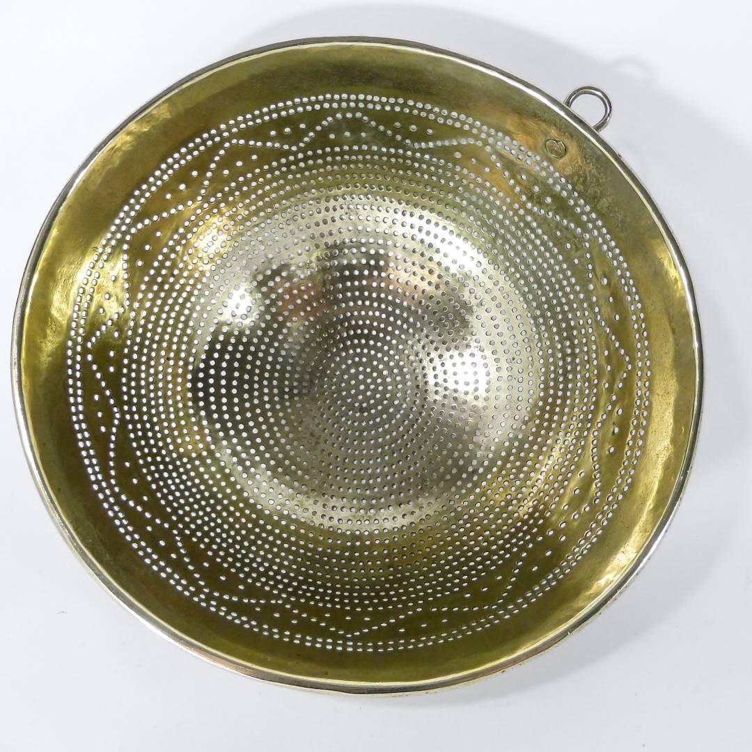 Early 19th Century Swedish Brass Colander, circa 1820 For Sale