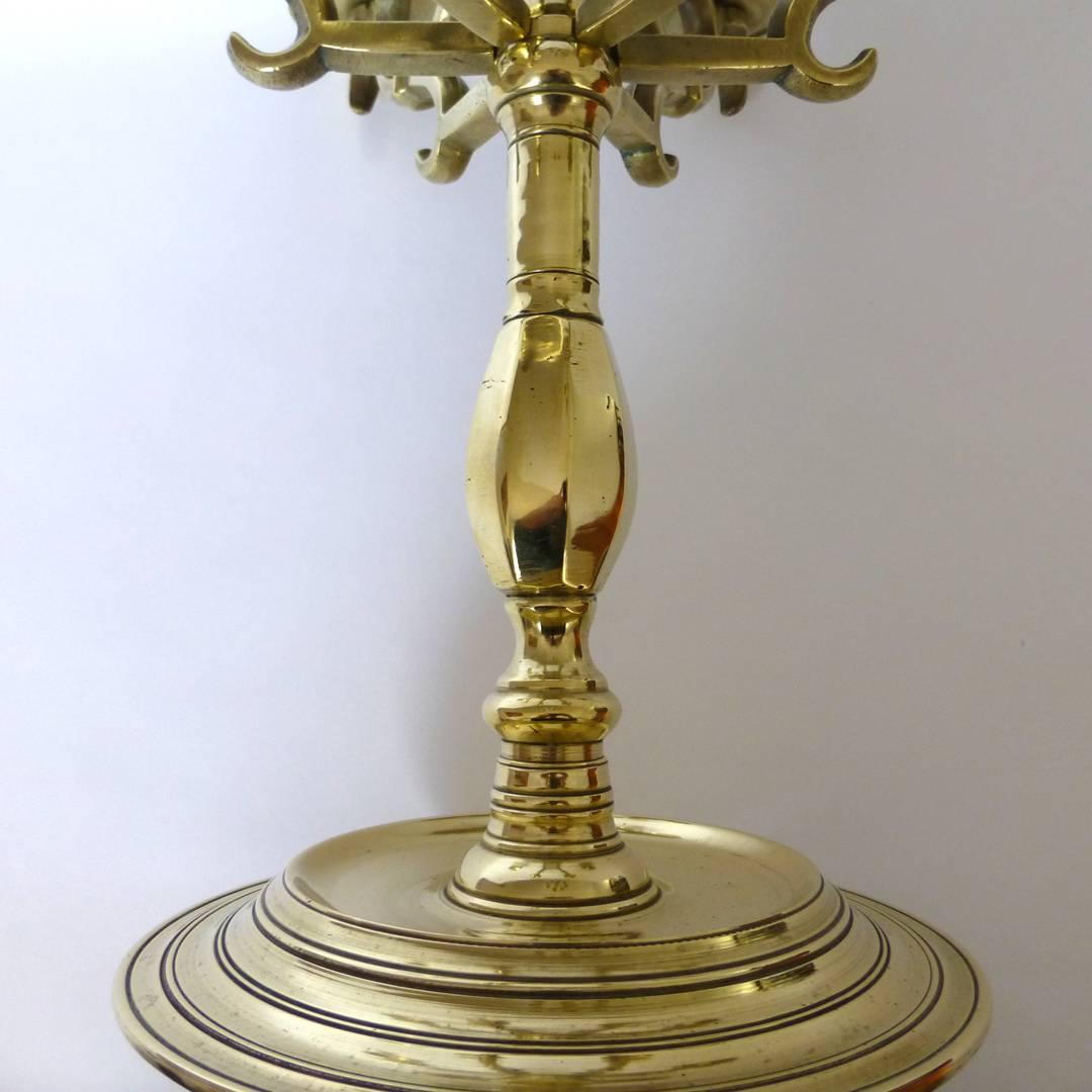 Brass Fantastic Eastern European Six-Arm Candelabra, circa 1780 For Sale