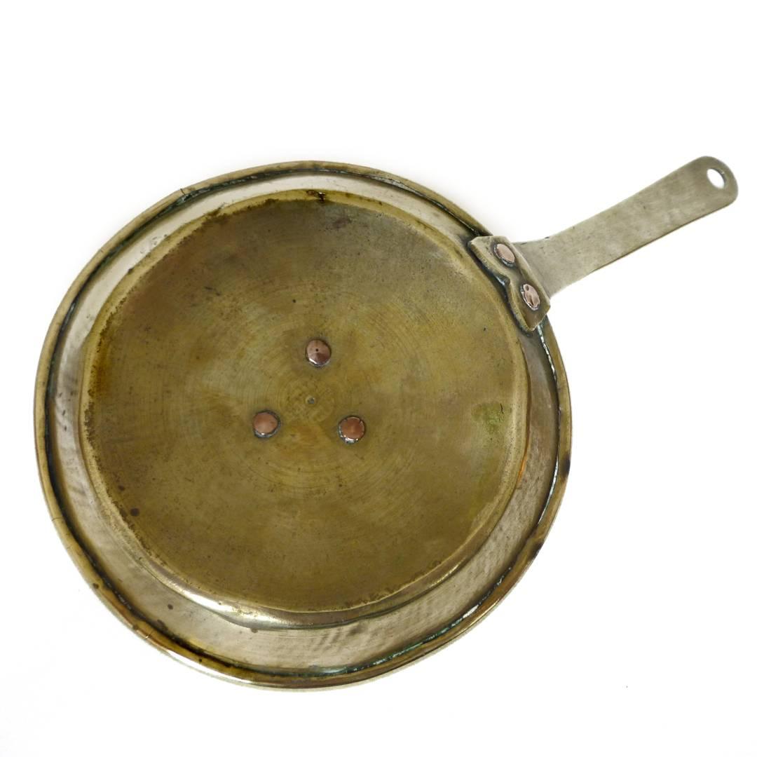Dutch Brass Fry Pan Chamberstick, circa 1750 1