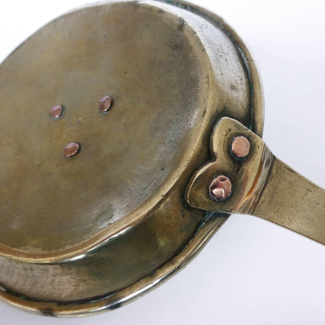 Dutch Brass Fry Pan Chamberstick, circa 1750 2