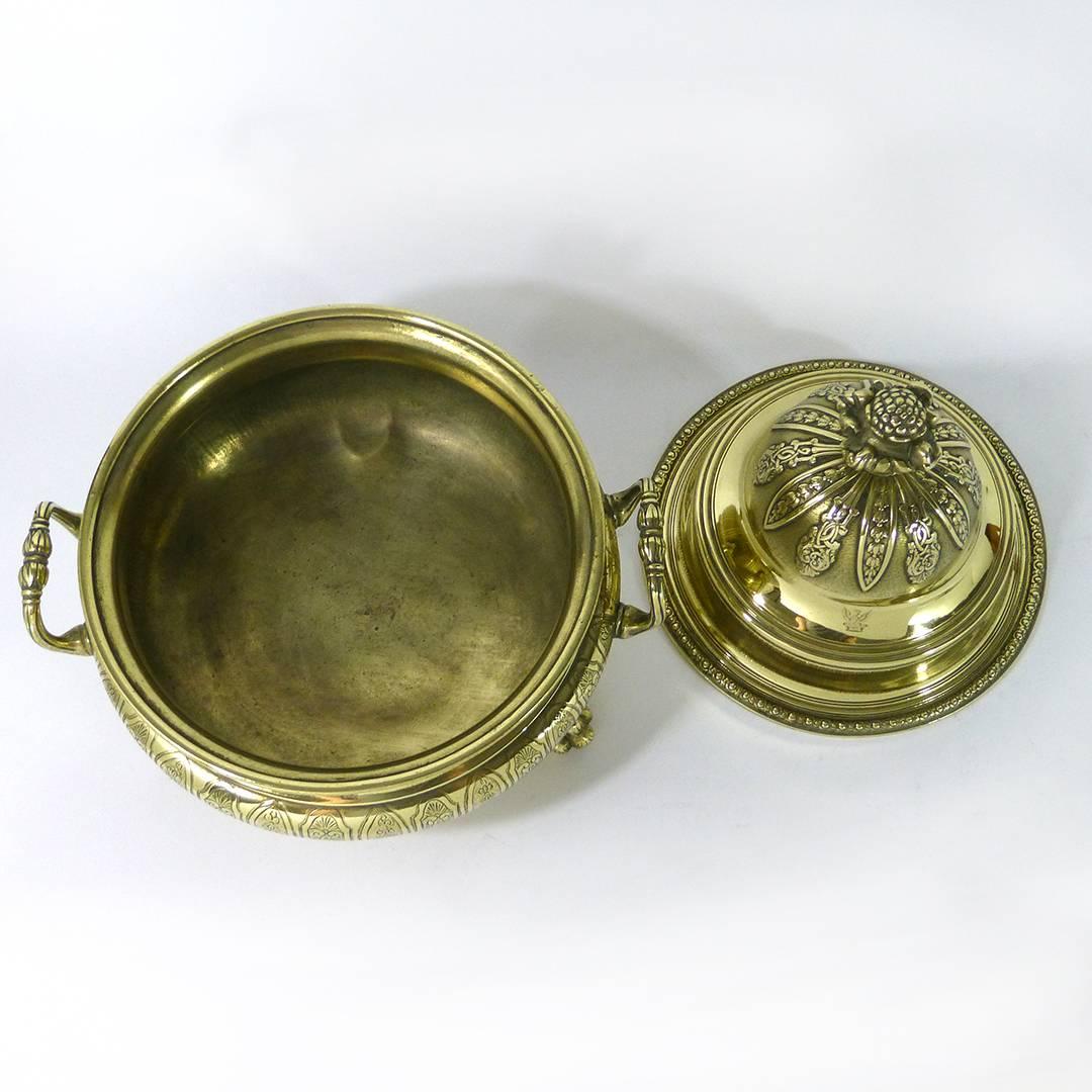 Important French Huguenot Cast Brass Silver Form Tureen, circa 1720 1