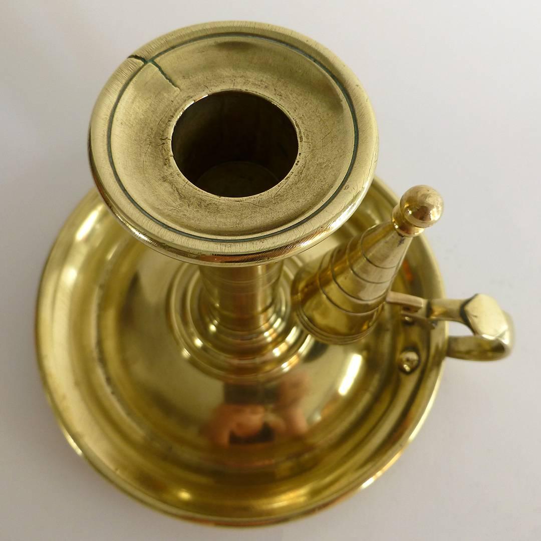 English Brass Sheet Metal Chamberstick Signed Turner & Co., circa 1860 In Good Condition In Ambler, PA