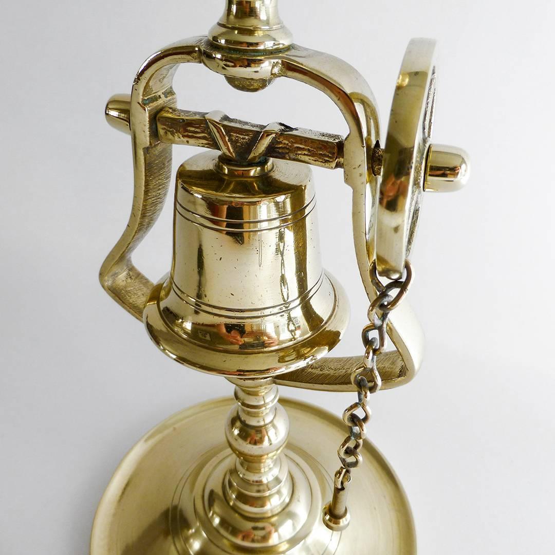 British English Brass Tavern Stick with Bell and Chain, circa 1890