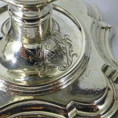 Pair of English Silver Candlesticks, London, 1738