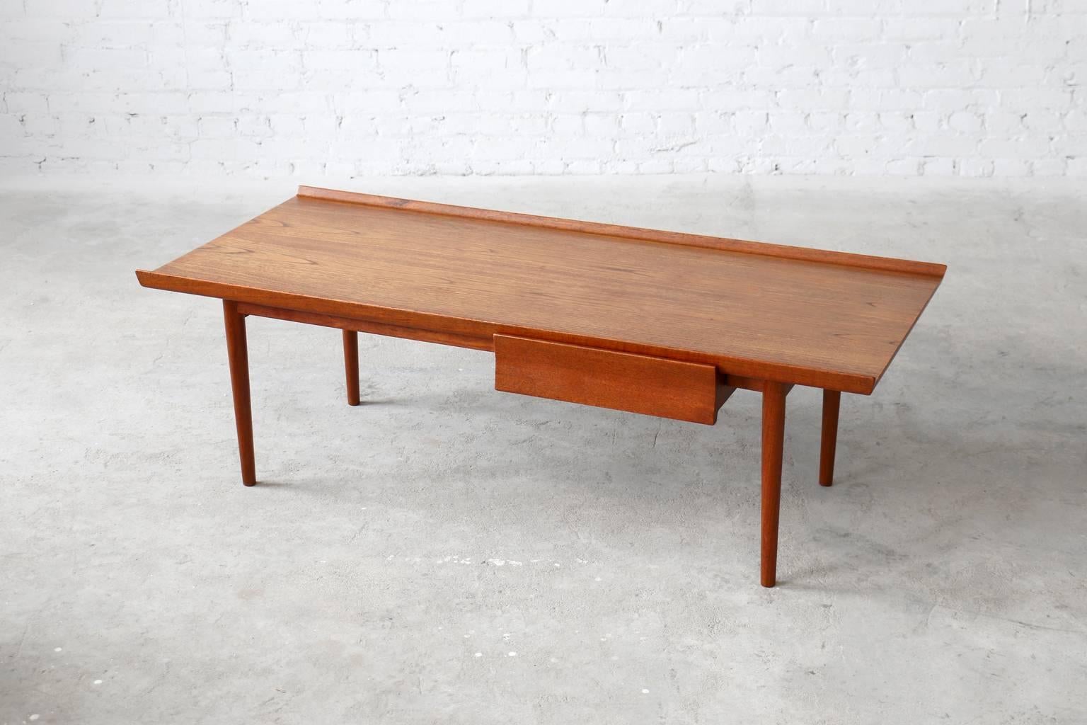 Oiled Finn Juhl Rare Niels Vodder Teak Vintage Danish Modern Coffee Table For Sale