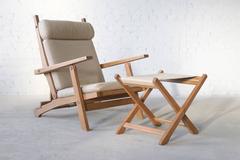 Hans Wegner AP72 AP Stolen Oak Lounge Chair and Ottoman, Danish Vintage Modern