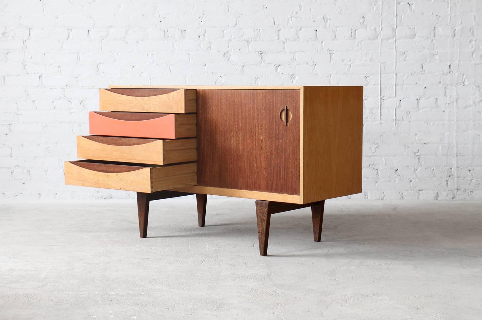 20th Century Erik Wørts #24 Kjellerup Møbelfabrik Oak & Wenge Sideboard Danish Modern For Sale