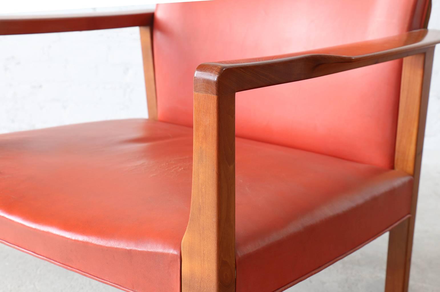 Børge Christian Christoffersen Cuban Mahogany & Leather Easy Chair Danish Modern For Sale 1