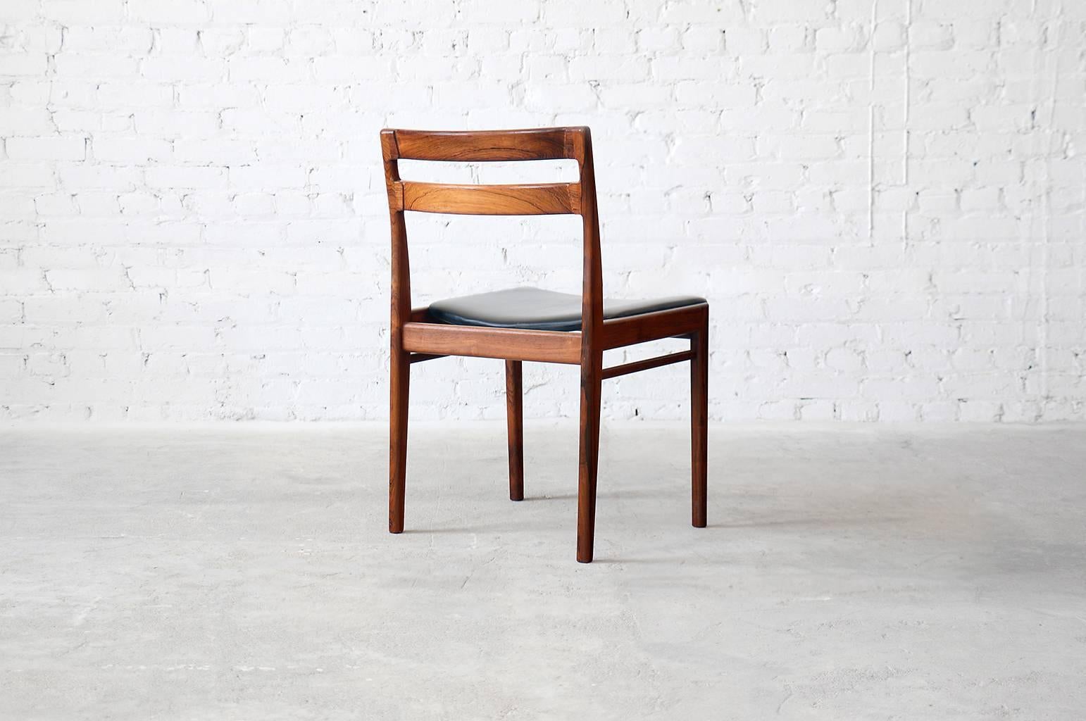 20th Century Set of Eight Henry Rosengren Hansen Brande Rosewood Dining Chairs Danish Modern