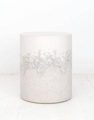 White Cement and Crystal Quartz Drum by Fernando Mastrangelo