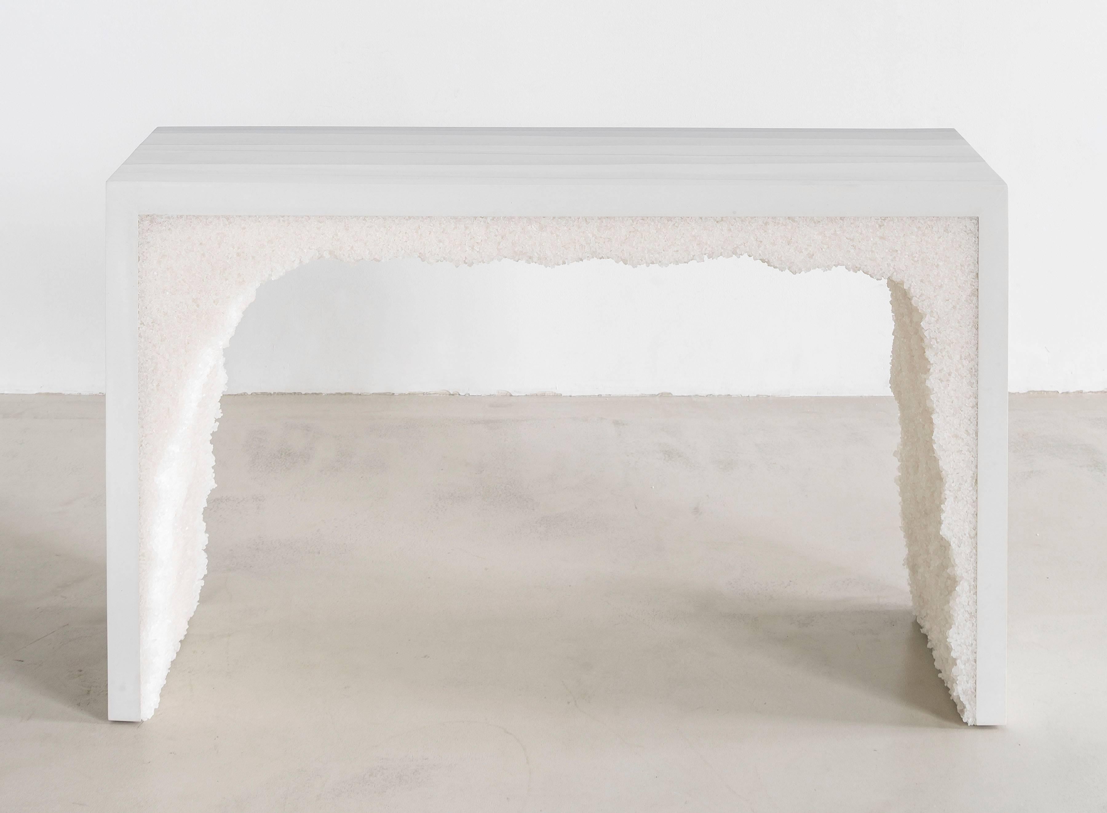 Contemporary Ombre Cement and Rock Salt Console by Fernando Mastrangelo For Sale