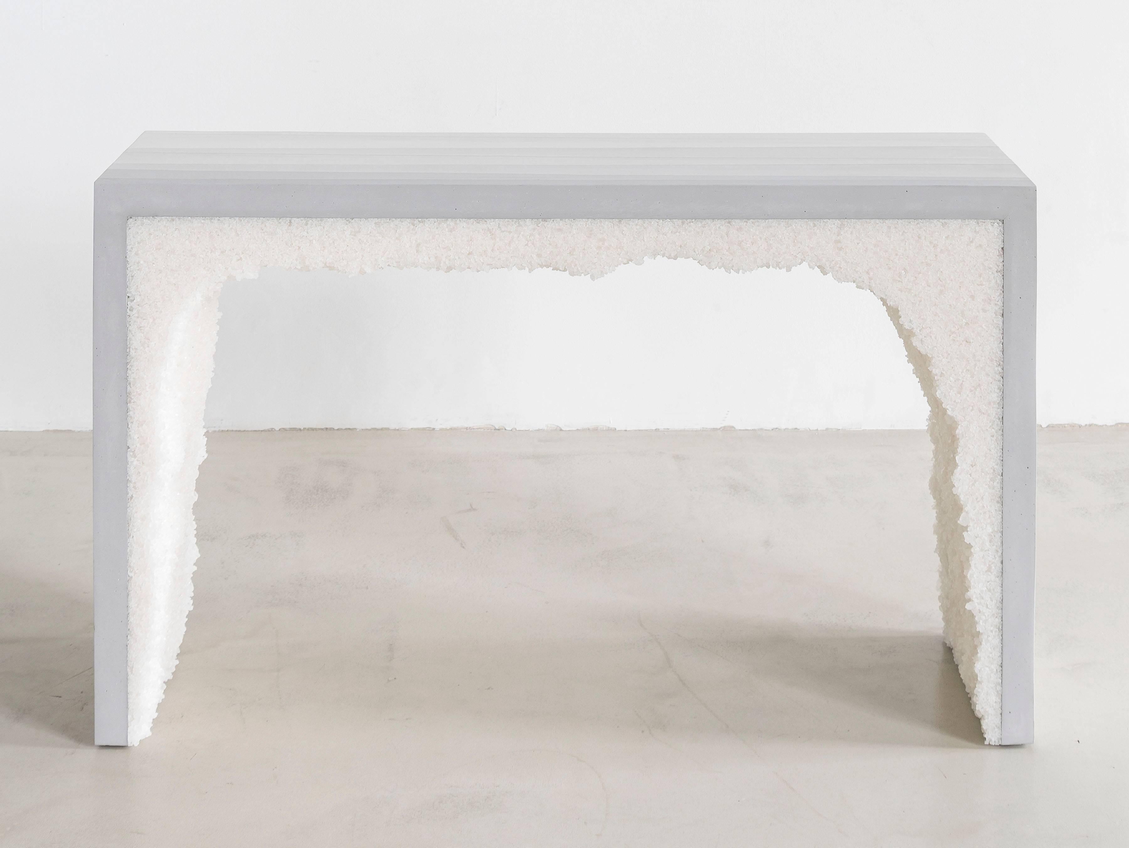 Ombre Cement and Rock Salt Console by Fernando Mastrangelo For Sale 1