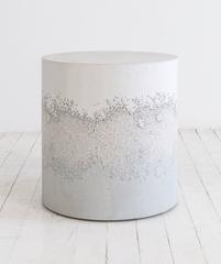 White Cement, Crystal Quartz and Powdered Glass Drum by Fernando Mastrangelo