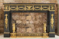 Empire Style Grey Marble Fireplace