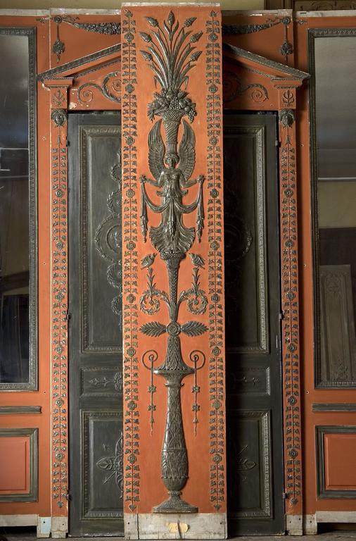 Empire Style Wood Paneling in Oak From Percier and Fontaine, 19th