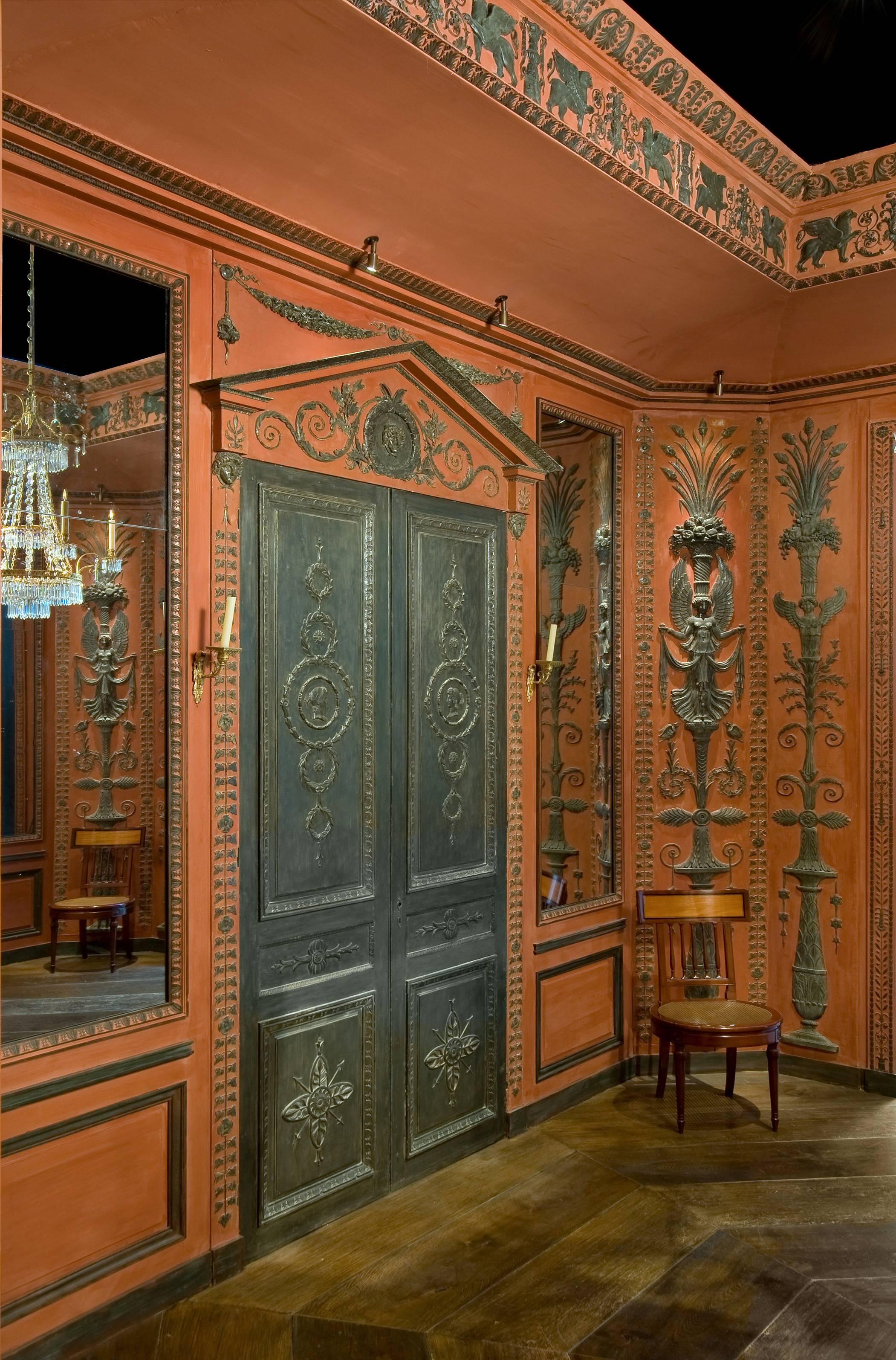 Empire Style Wood Paneling in Oak From Percier & Fontaine, 19th Century In Good Condition For Sale In Paris, FR