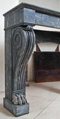 Fireplace in Grey Turquin Marble 19th Century Period