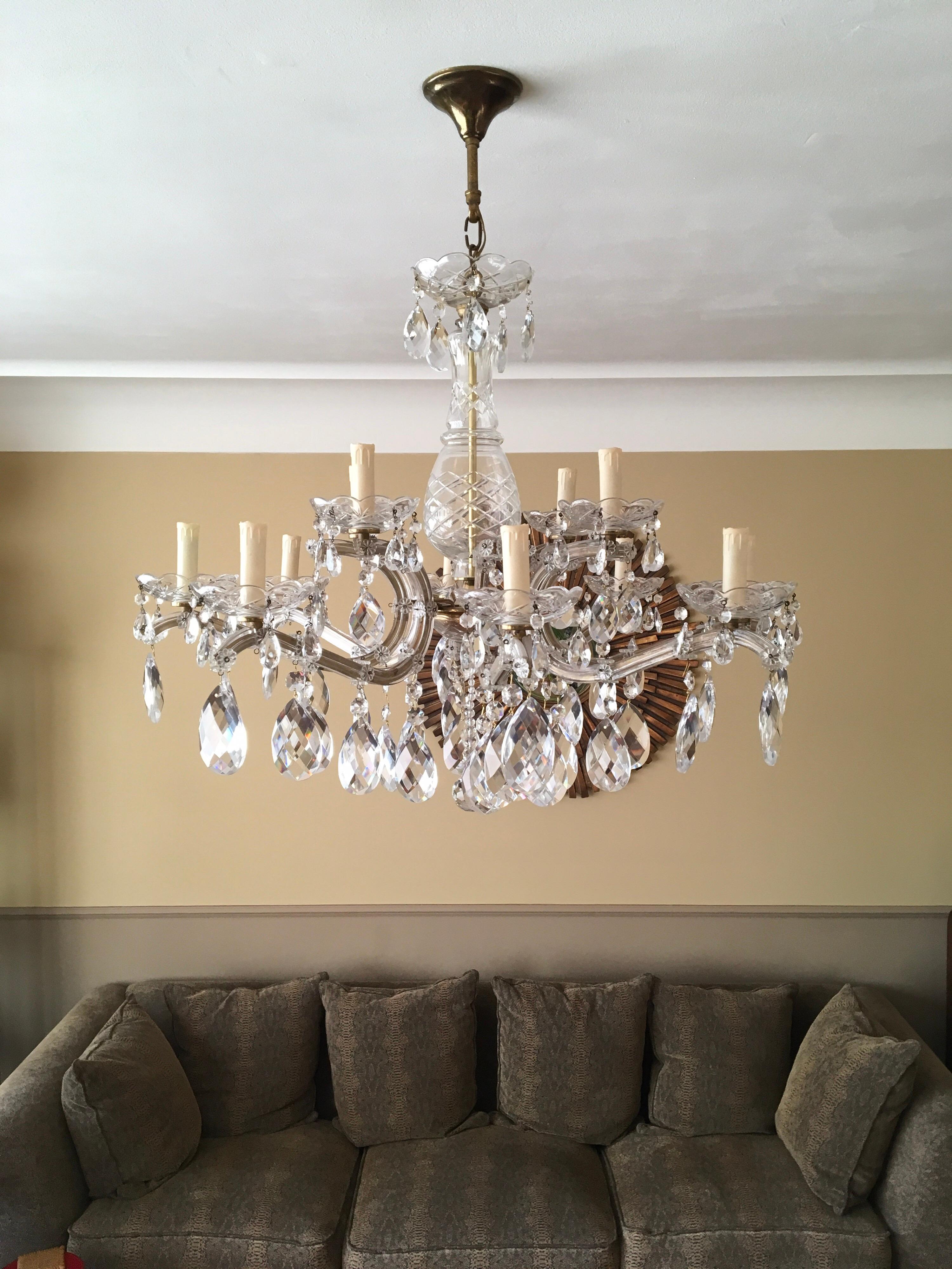 Crystal Chandelier Maria Theresa Style with 12 Lights , Mid-20th Century  For Sale 5
