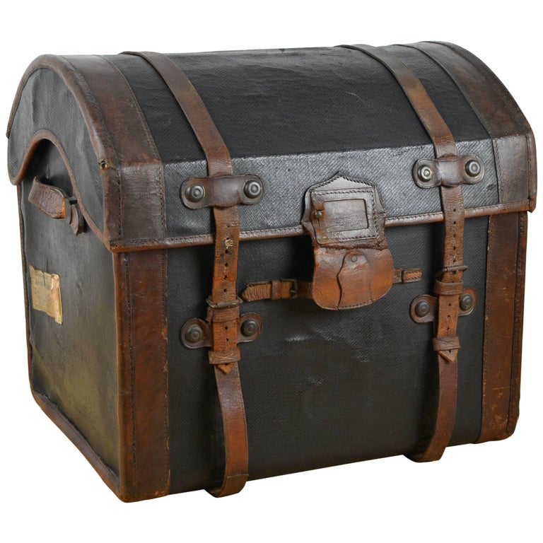 Steamer Trunk, Wicker Covered with Canvas, Late 19th Century 1