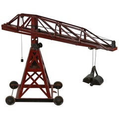 1920s Bing Toys Large Heavy Metal  Building Crane, Bing Brothers Germany 