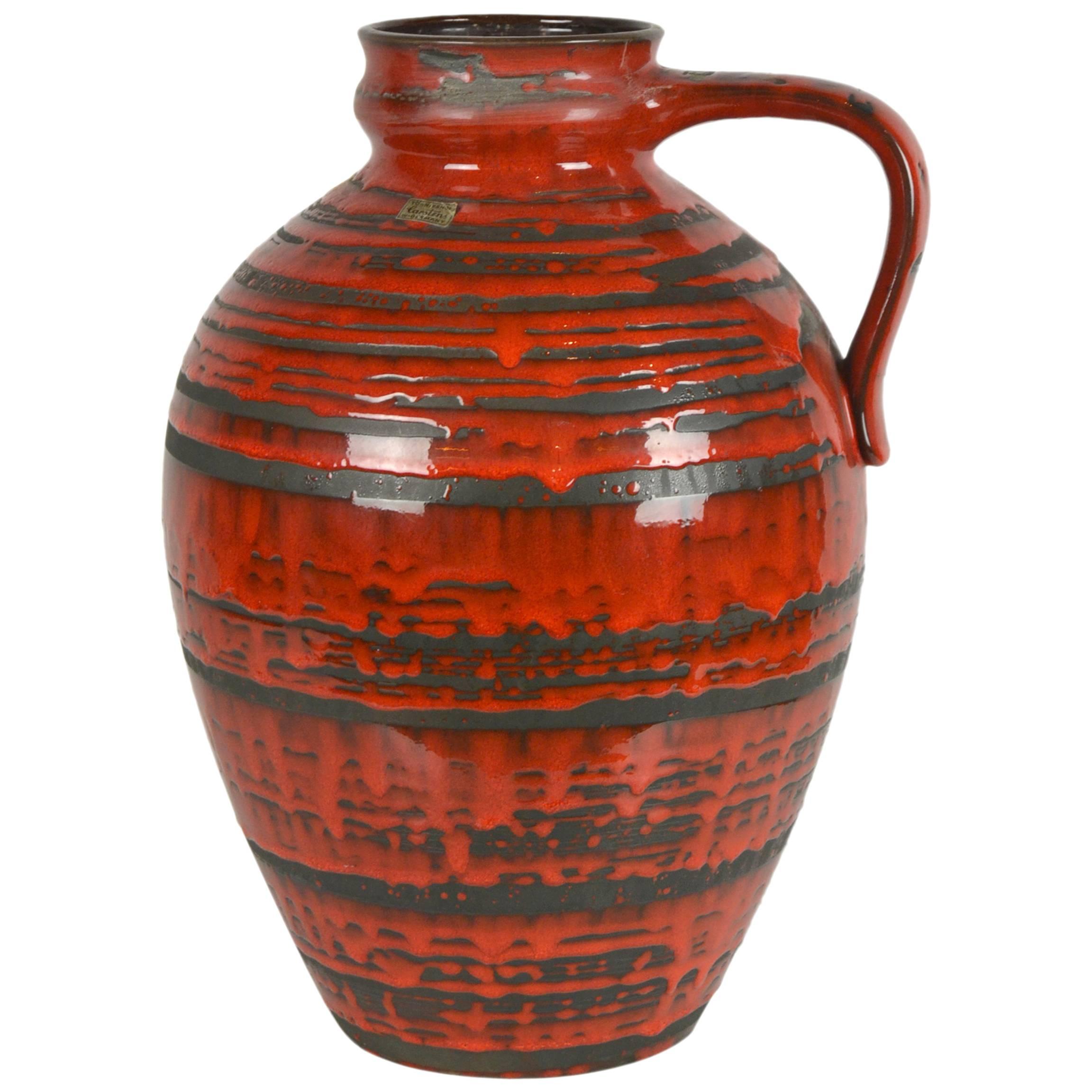 Red Floor Vase by Carstens Tönnieshof, West Germany, Large Size at 1stDibs  | carstens tönnieshof west german pottery, large west german vase
