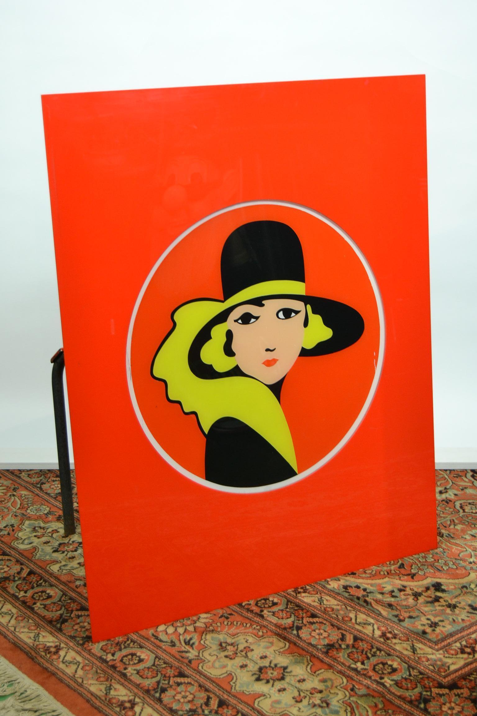 1970s Lucite Advertising Sign for Belga Cigarettes Belgium 2