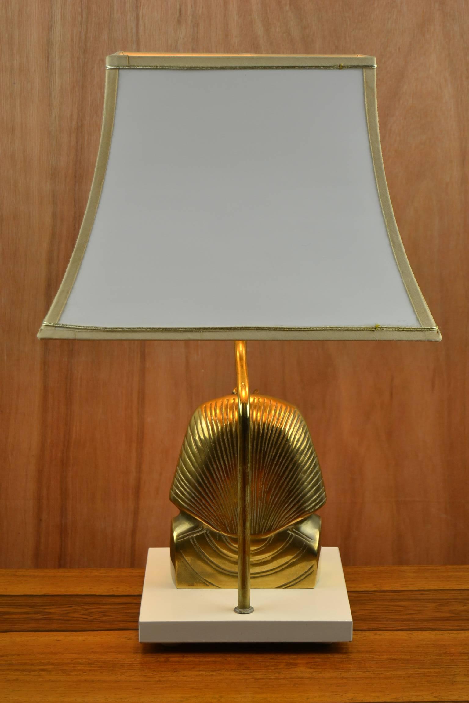 Brass Pharaoh Head Table Lamp, Hollywood Regency , 1970s 2