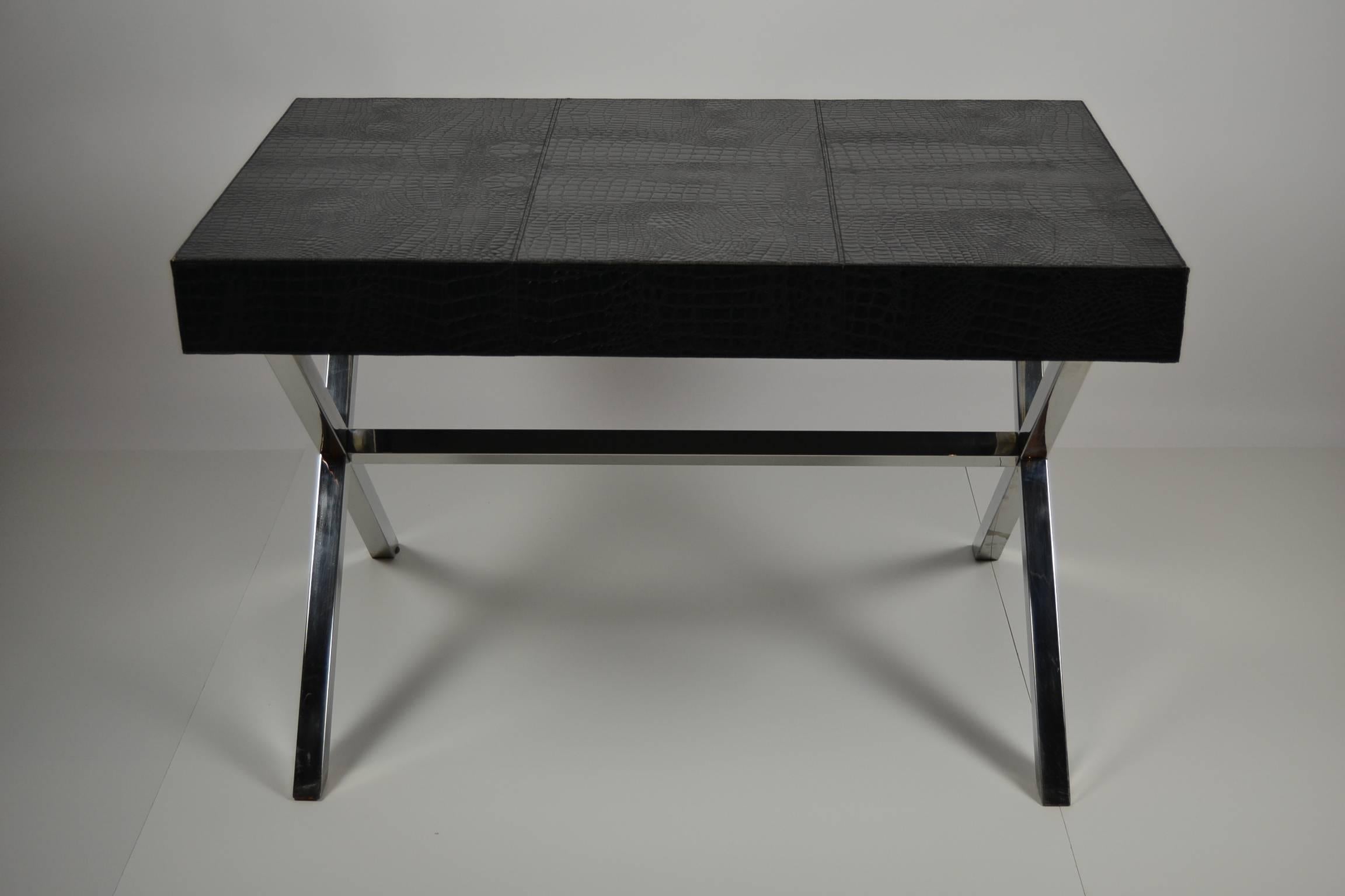 Great Britain (UK) Stylish Andrew Martin's Black Crocodile Leather Desk