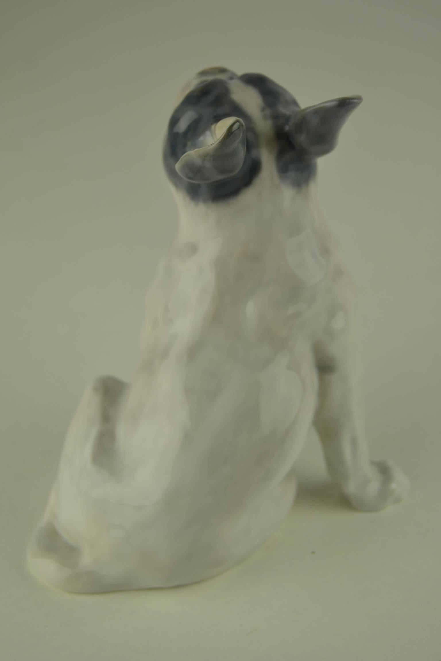 Art Nouveau Royal Copenhagen French Bulldog designed by Knud Kyhn in 1908