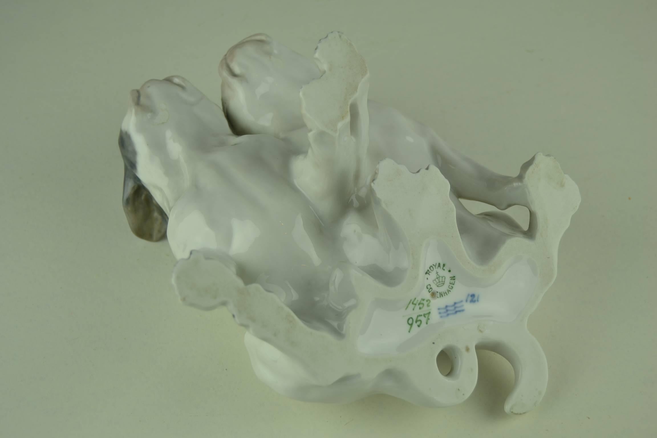 Porcelain Royal Copenhagen, Knud Kyhn, French Bulldogs