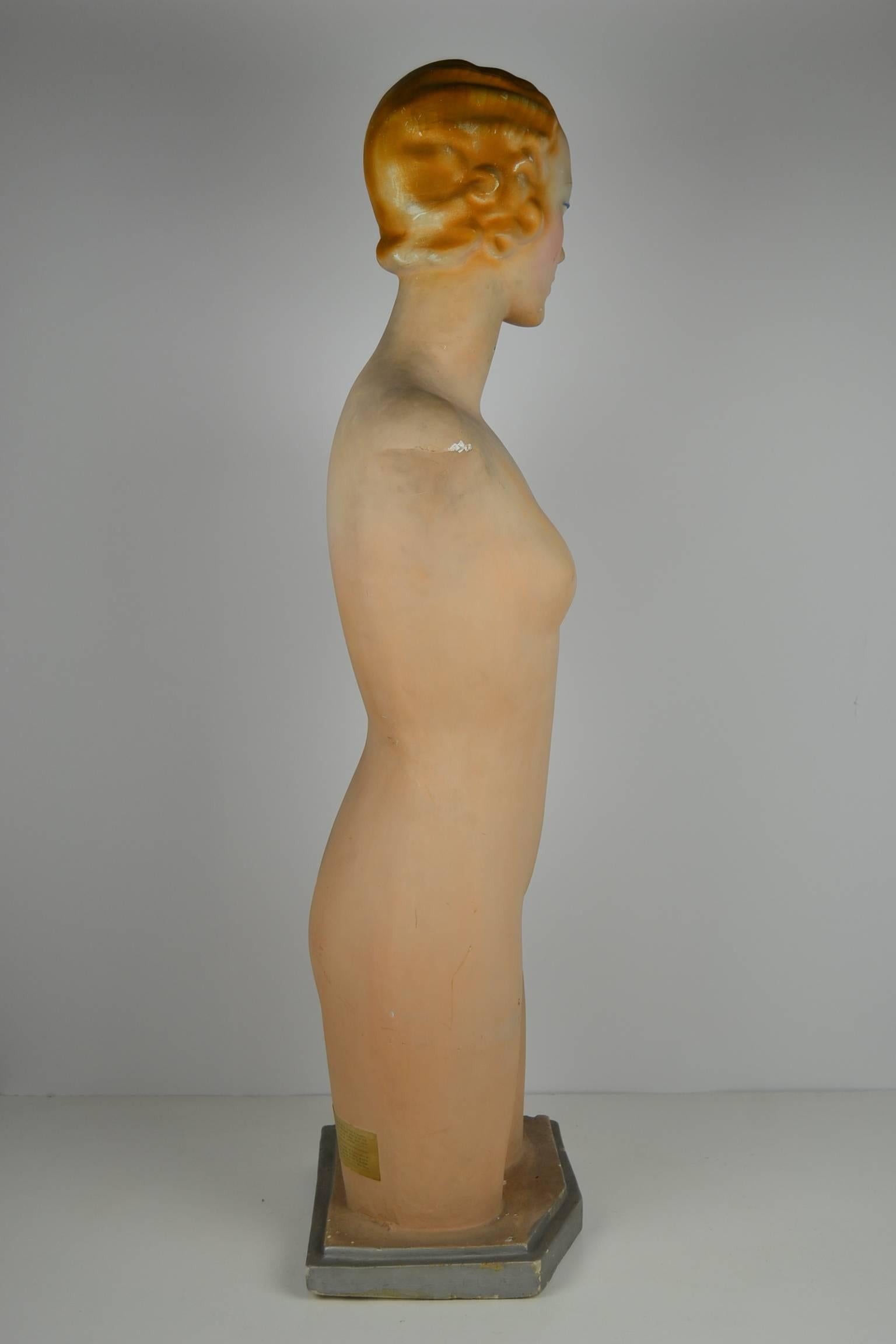 1930s Siegel Mannequin or Bust, Counter Display In Good Condition In Antwerp, BE