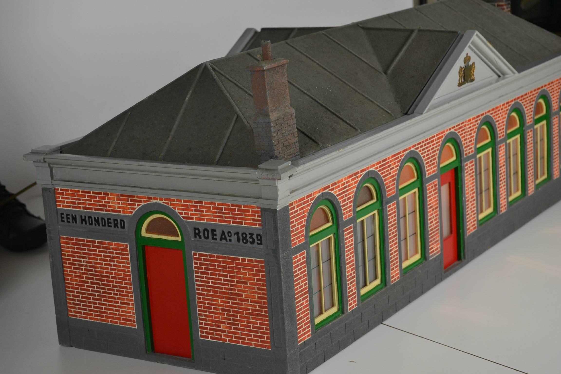 Wood Large Scale Model of the 1st Railway Station in Holland