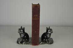 Vintage Pair of French Art Deco Bookends, Bulldogs, by H.Moreau, circa 1930s
