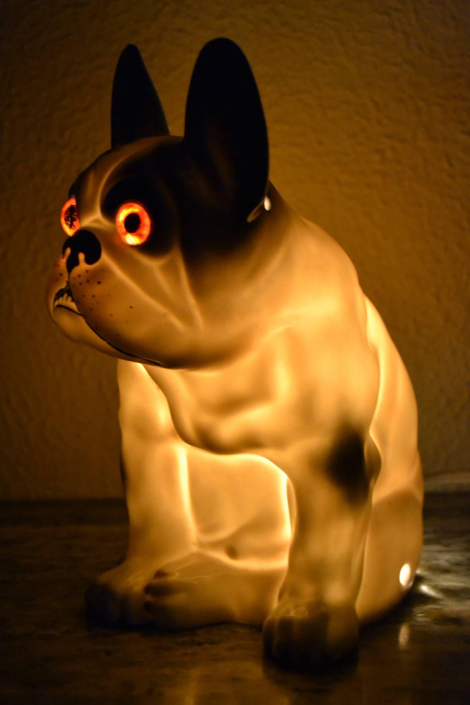 20th Century Vintage Perfume Lamp French Bulldog