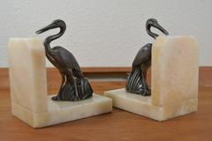 Pair of Art Deco Heron Birds Bookends