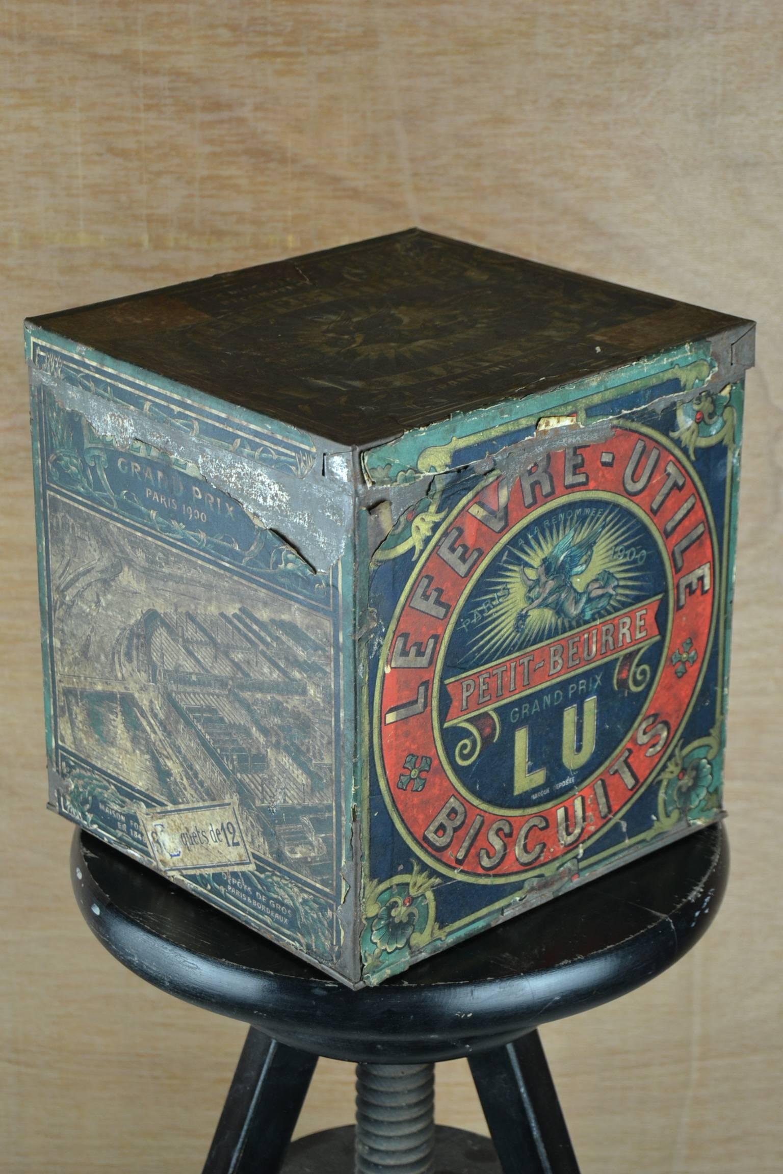 French Lu Lefevre, Utile Biscuit Box, Early 20th Century