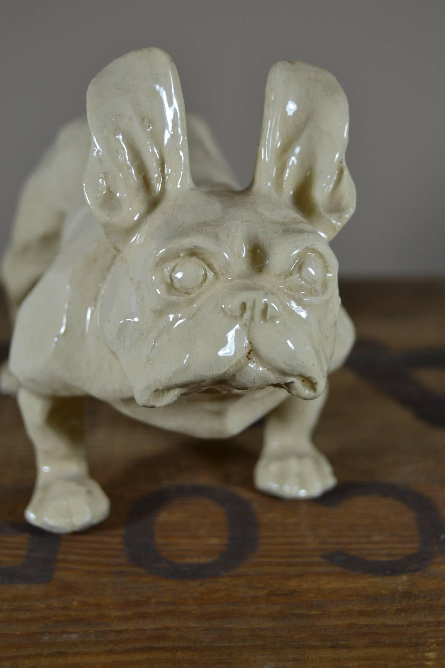 Art Deco French Bulldog Sculpture of Ceramic 1