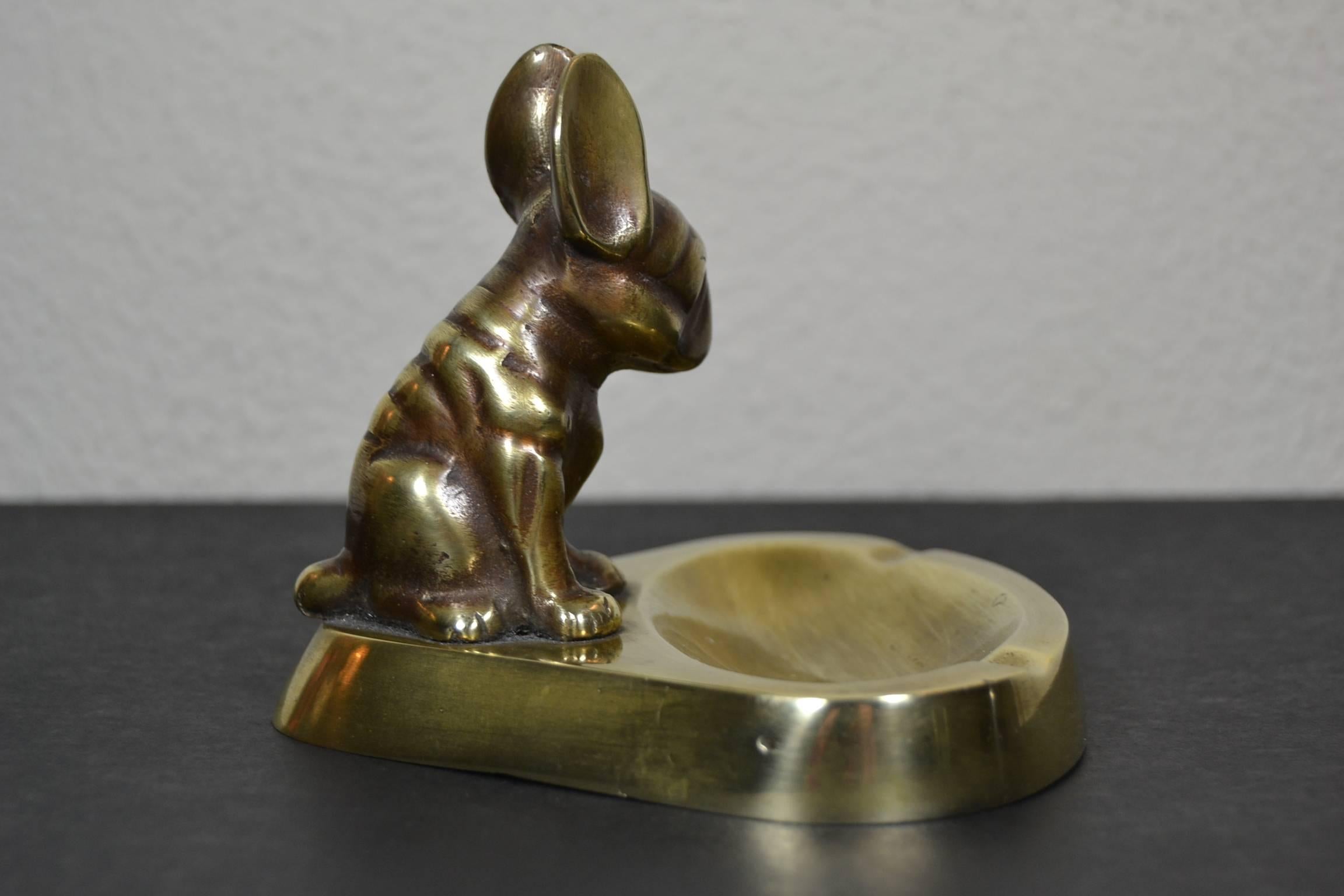 20th Century Art Deco Copper Bulldog Ashtray