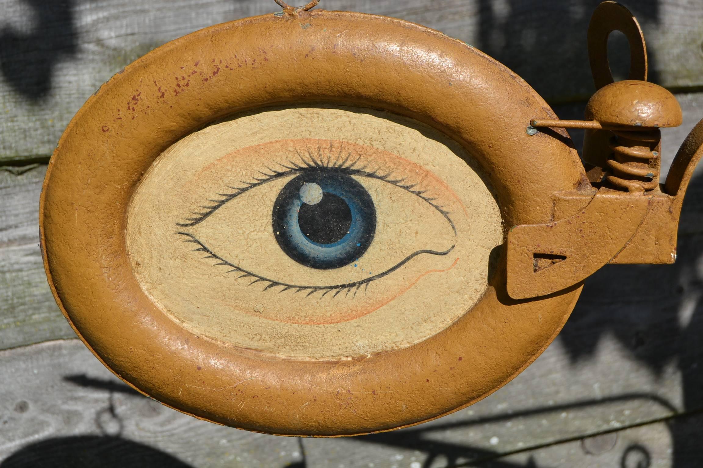Art Nouveau Antique Optometrist Trade Sign with Wall Bracket