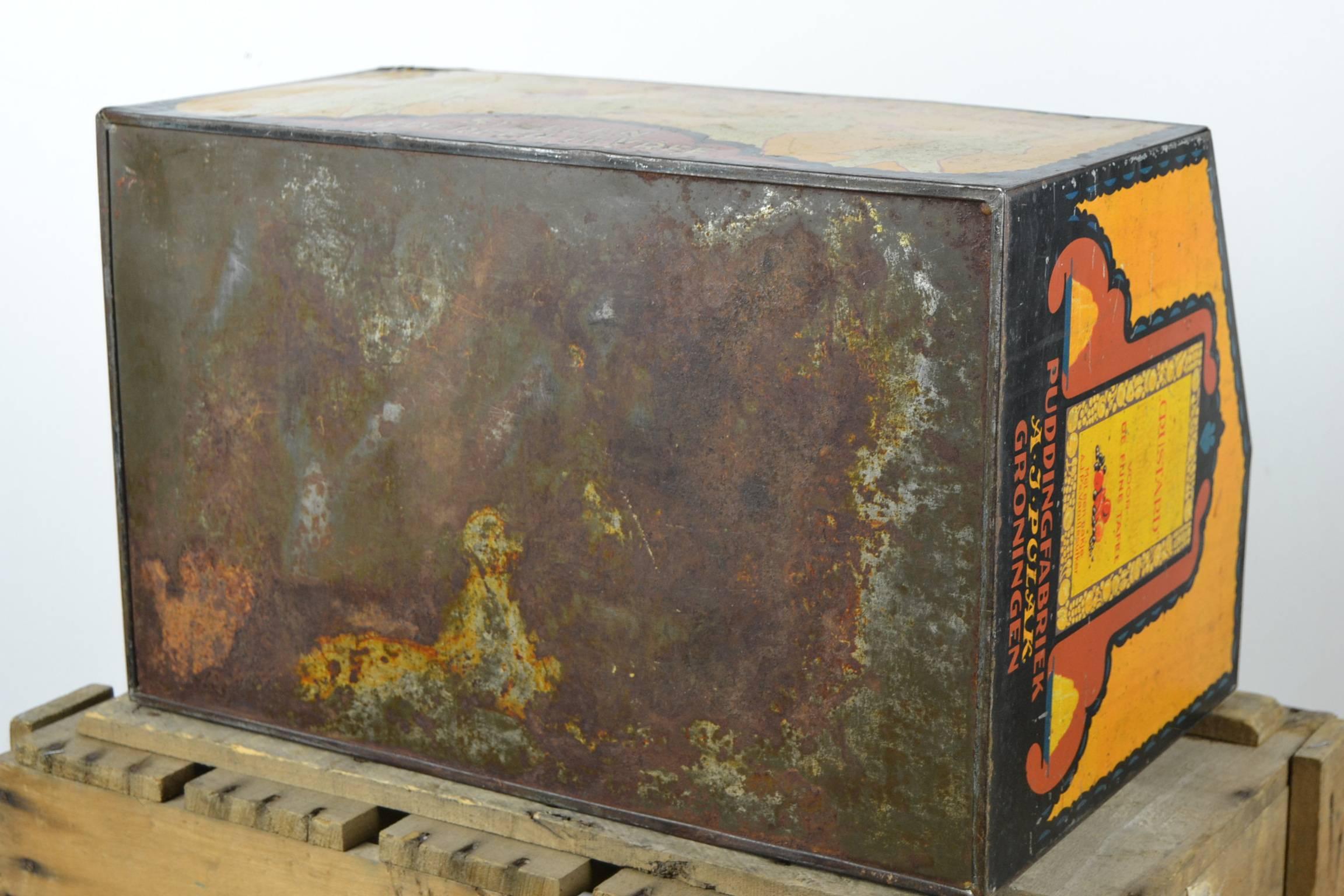 Early 20th Century Litho Tin Storage Box for Pudding 3