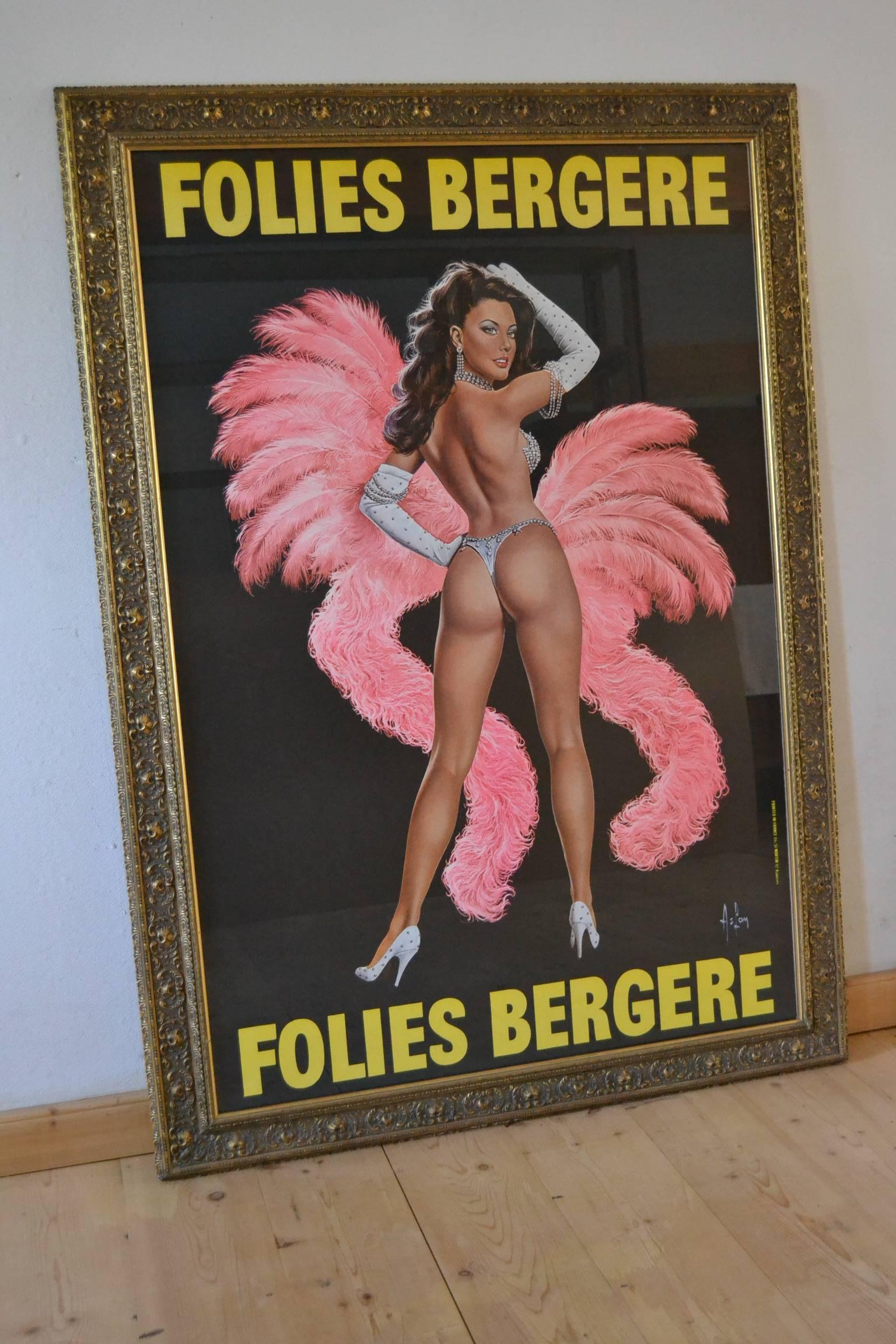 Folies Bergere Cabaret Poster by Aslan 4