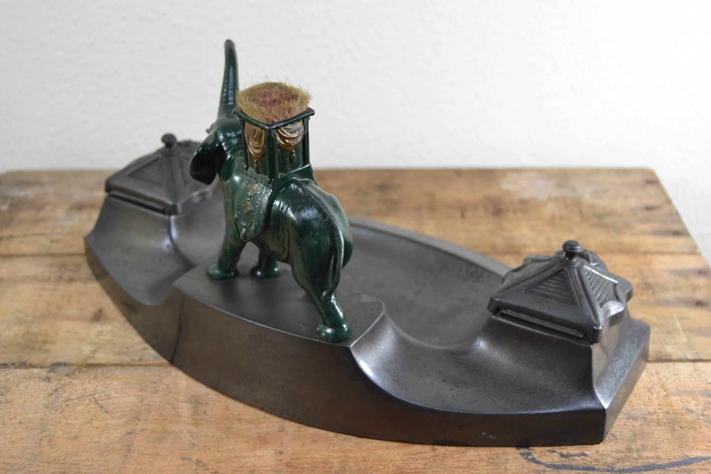 Art Deco Inkwell Elephant Figurine , 1930s 5